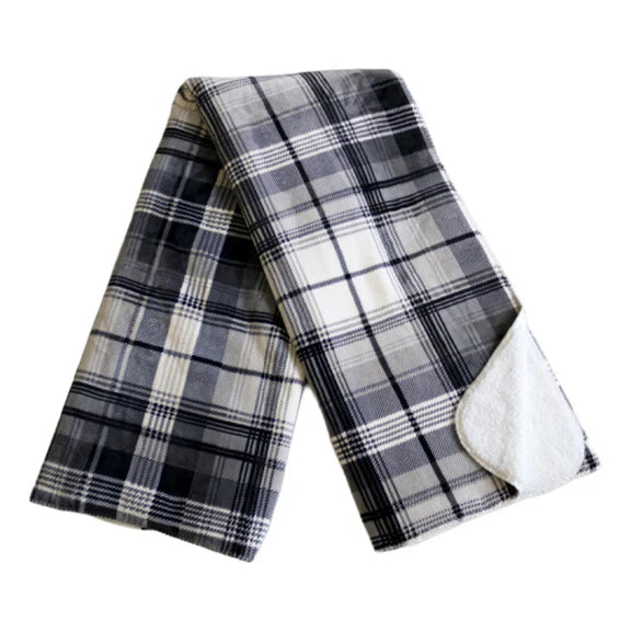 Plaid Sherpa Throw