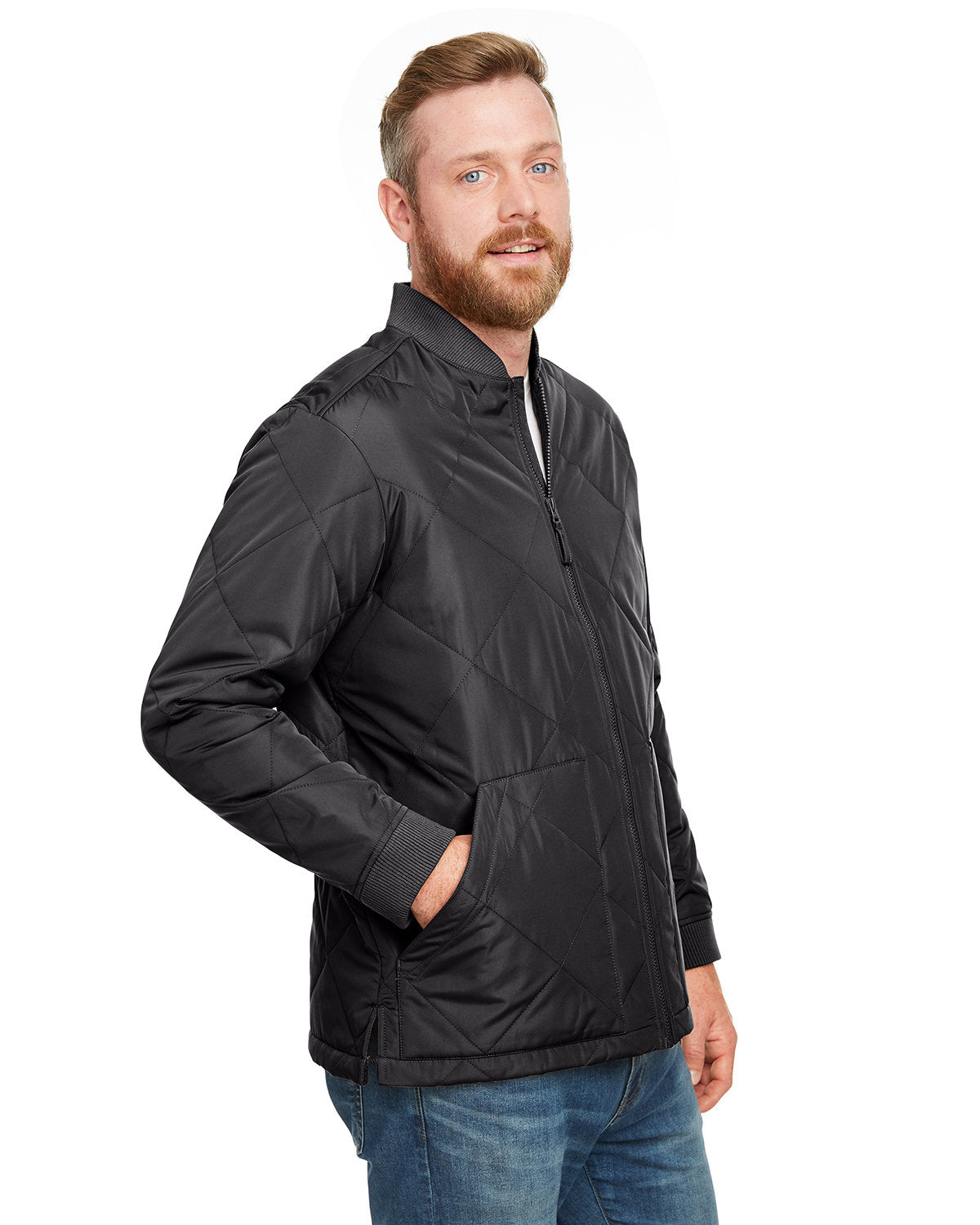 Charcoal Grey Quilted Look Jacket