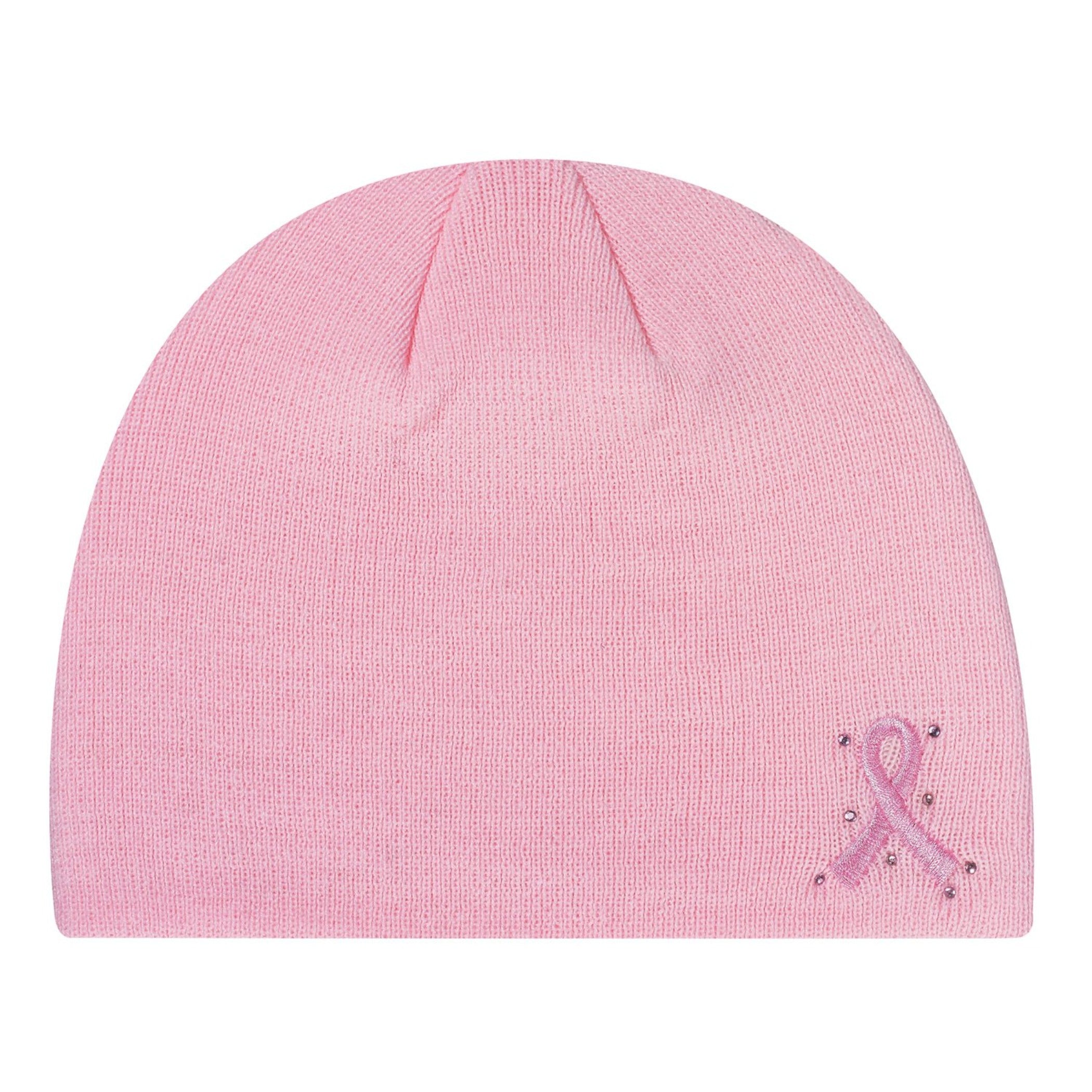 Pink Awareness Ribbon Beanie
