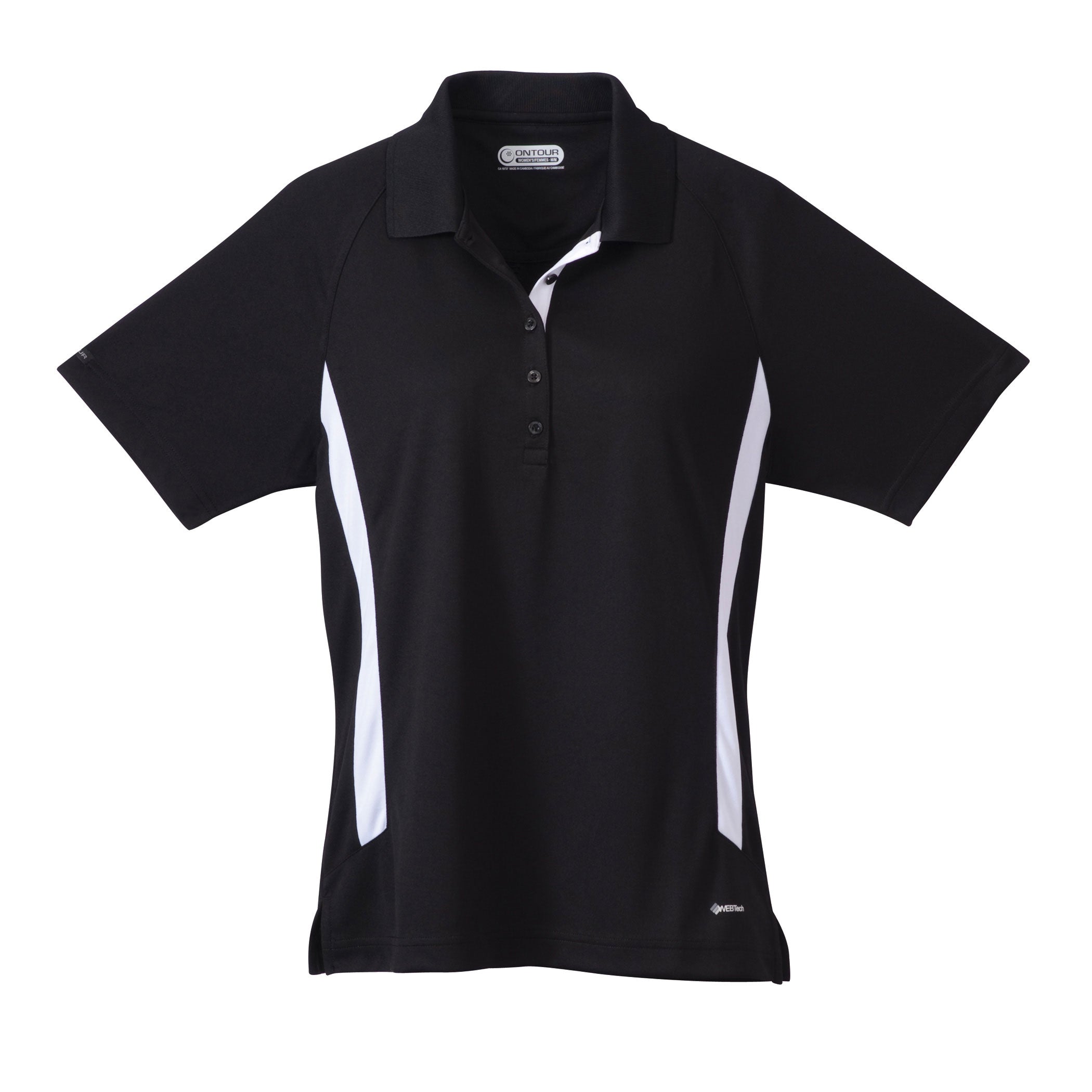 Ladies Black/White Polo