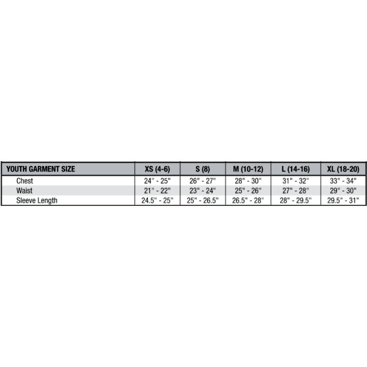 Youth Size Chart