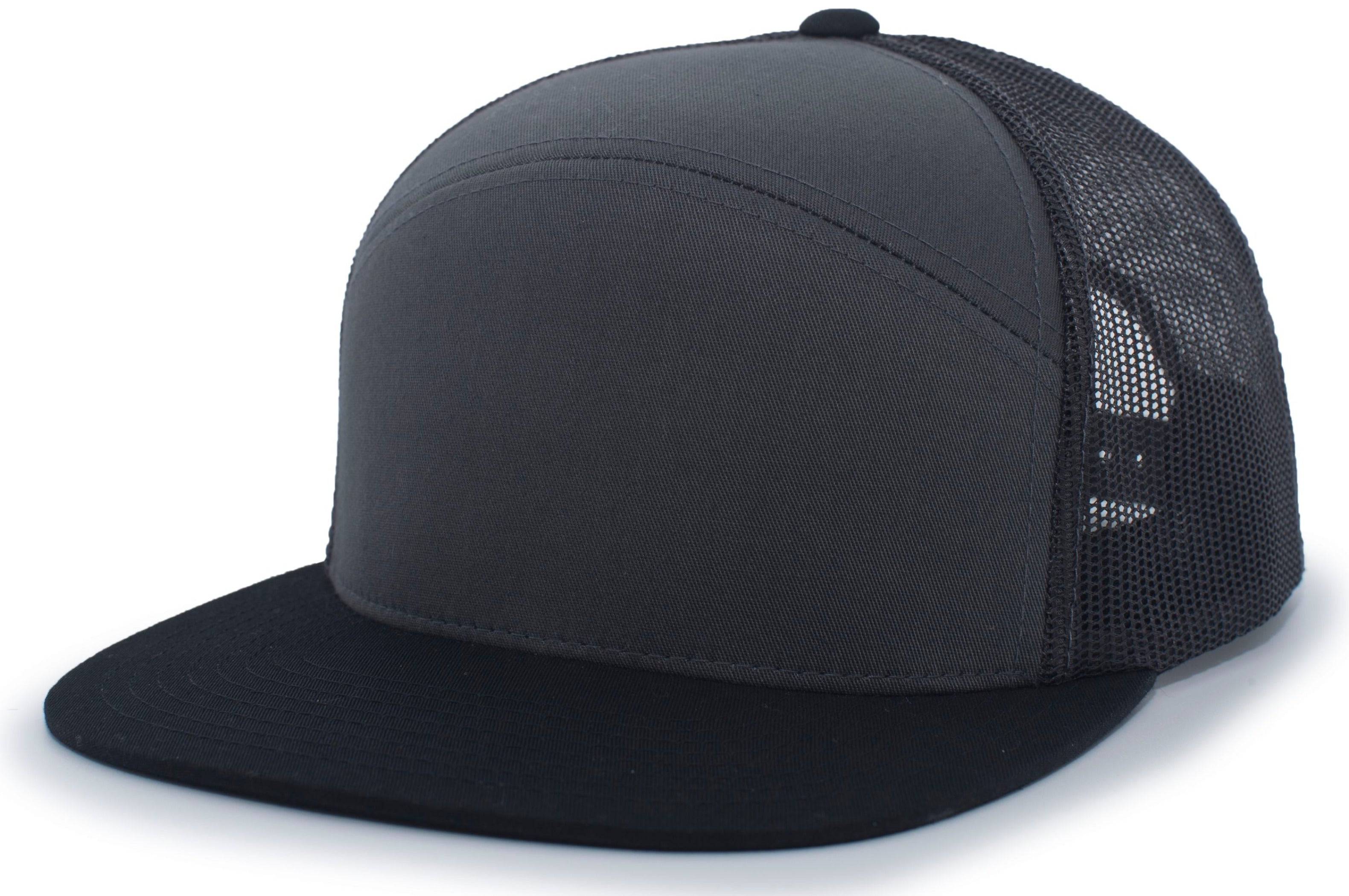 Pacific Headwear® 6-Panel Arch Trucker Snapback Cap