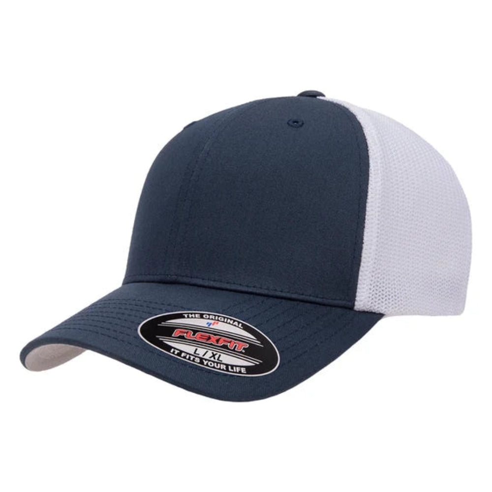 Navy cap with white mesh back