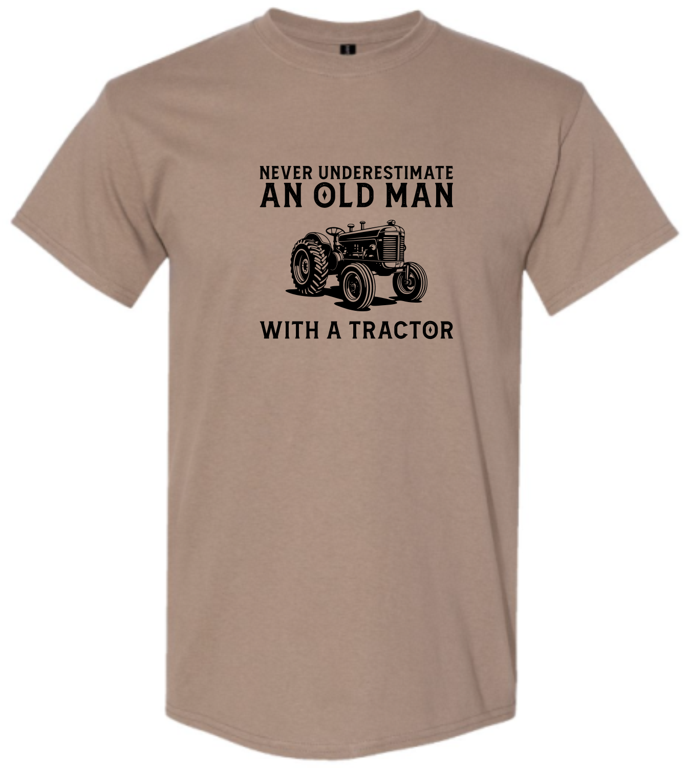 Brown Shirt with Black Text & Graphic
