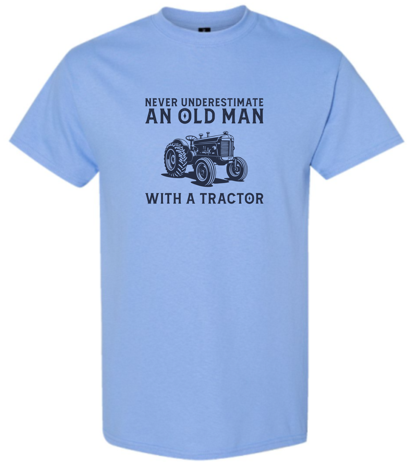 Blue Shirt with Black Text & Graphic