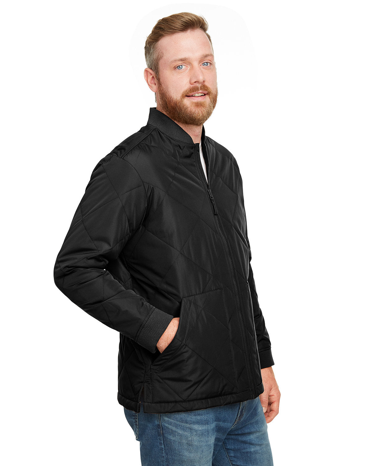Black Quilted Look Jacket