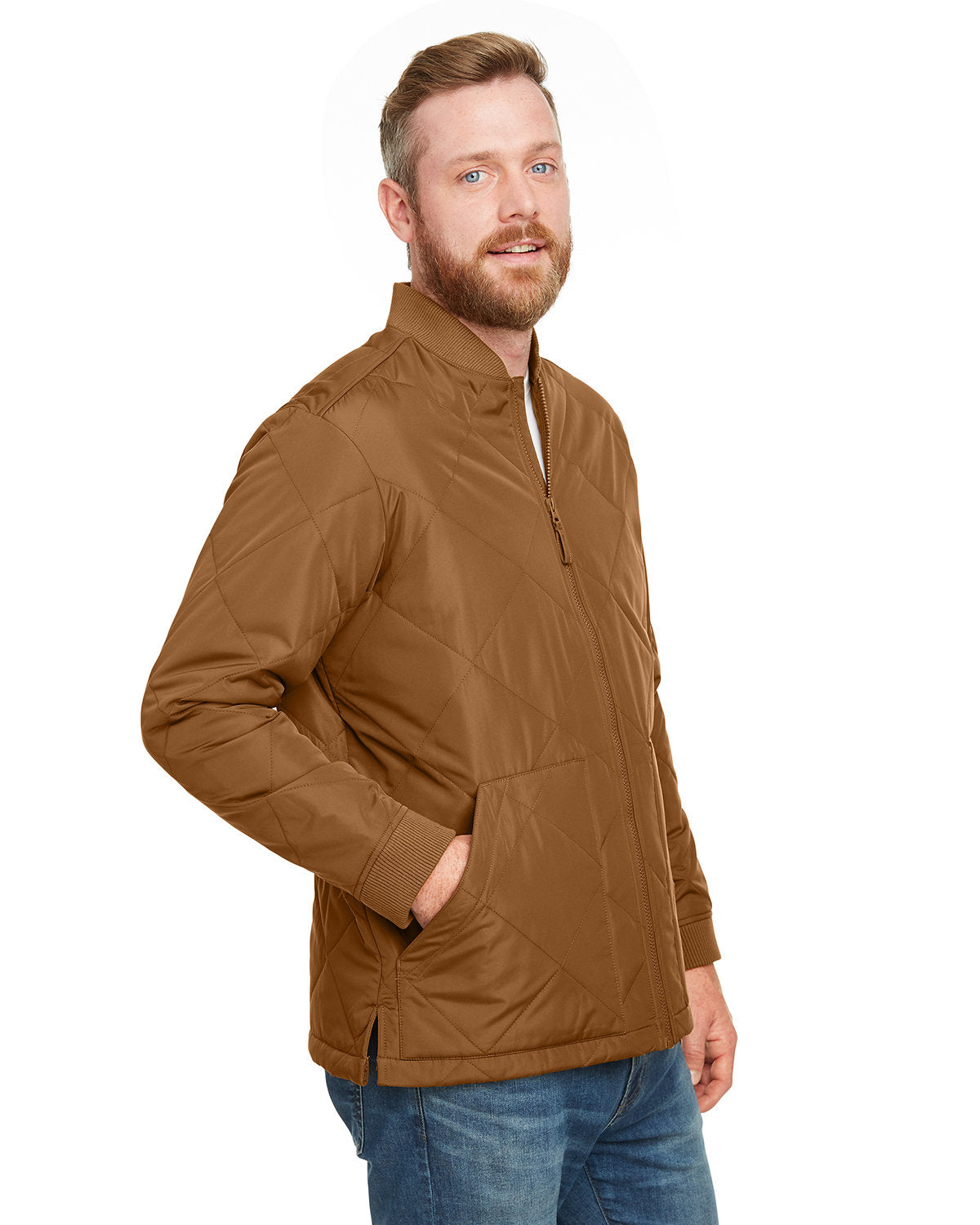 Brown Quilted Look Jacket
