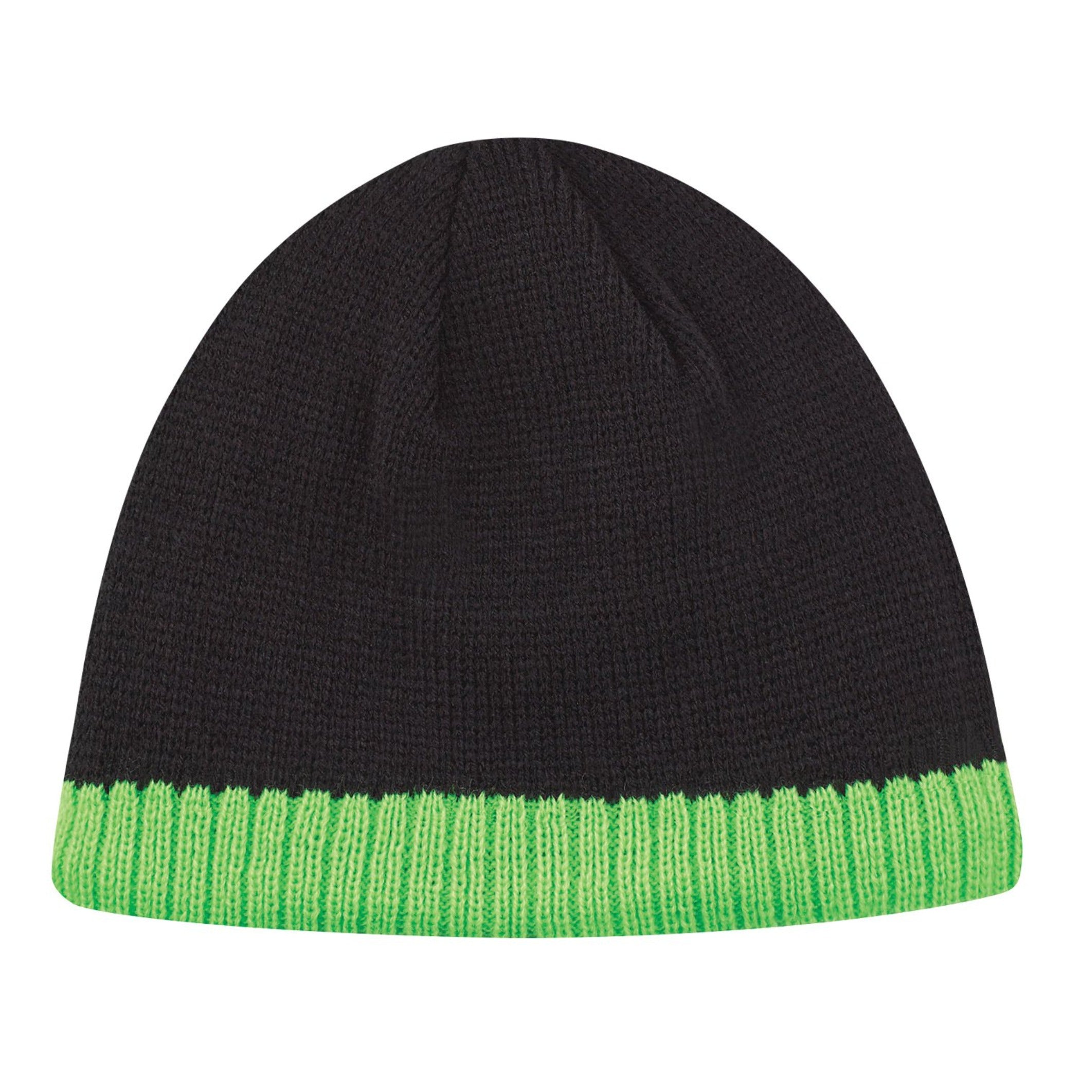 black lime fleece lined beanie toque