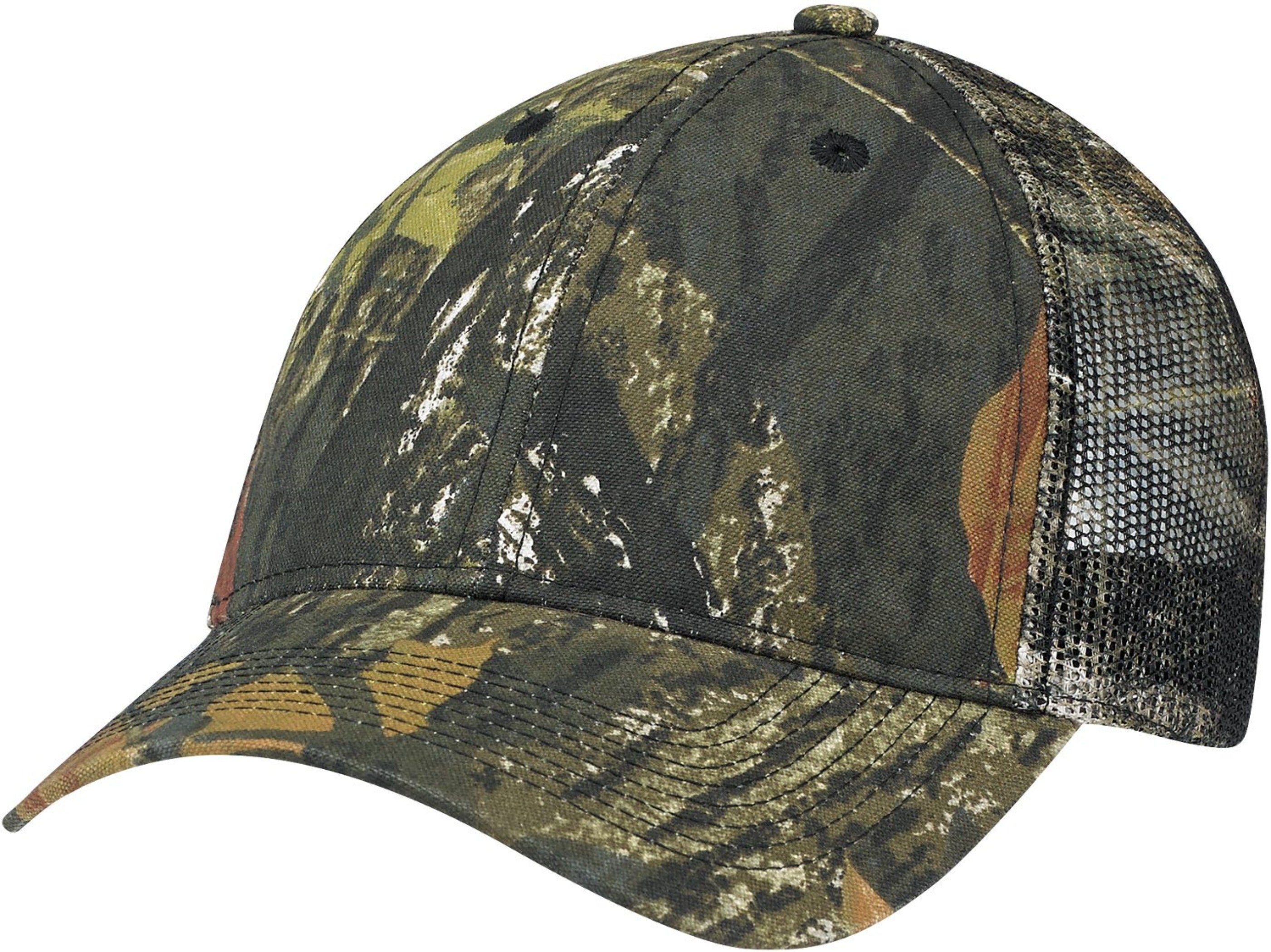 Brushed Polycotton Camo Mesh Back Cap