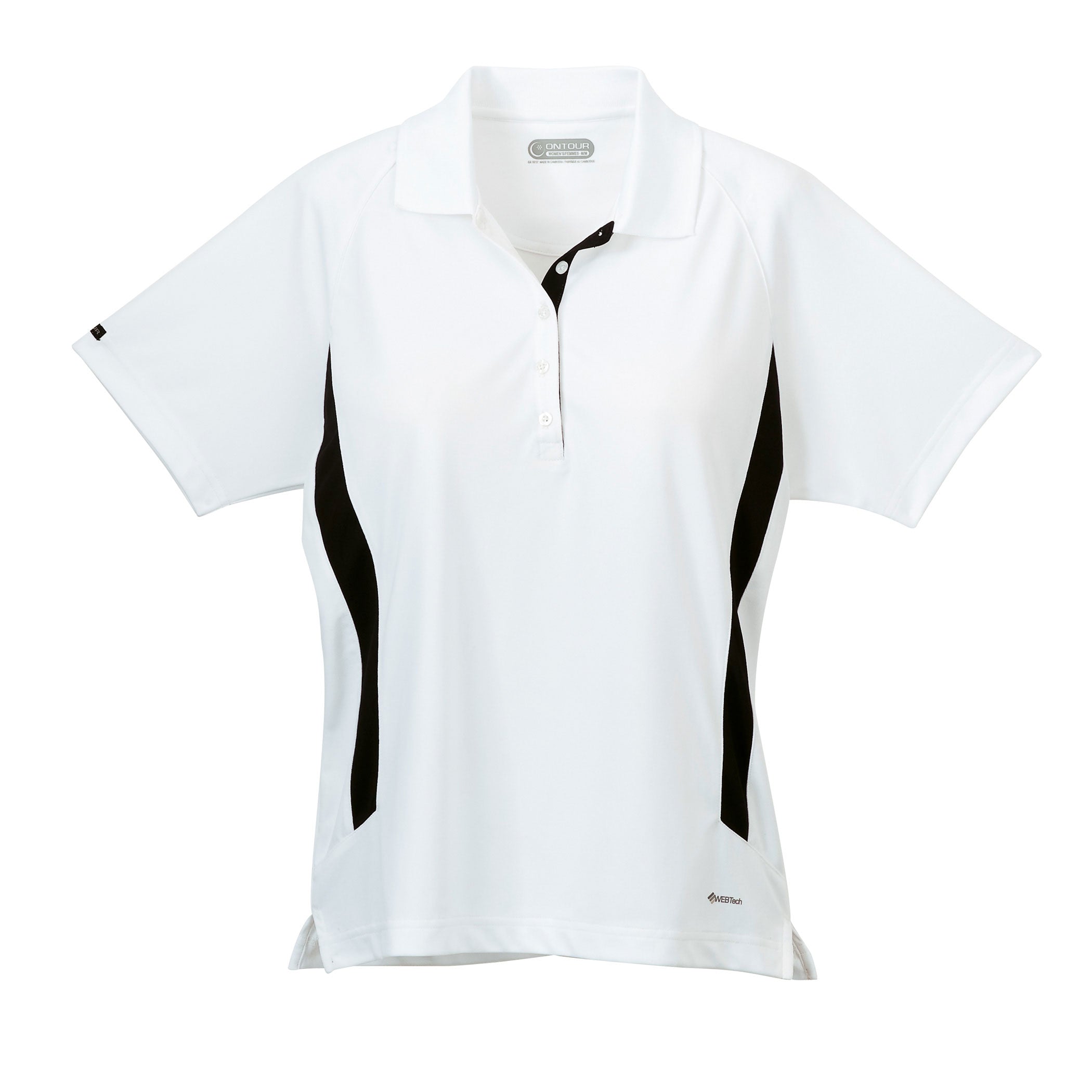 Ladies White/Black Polo