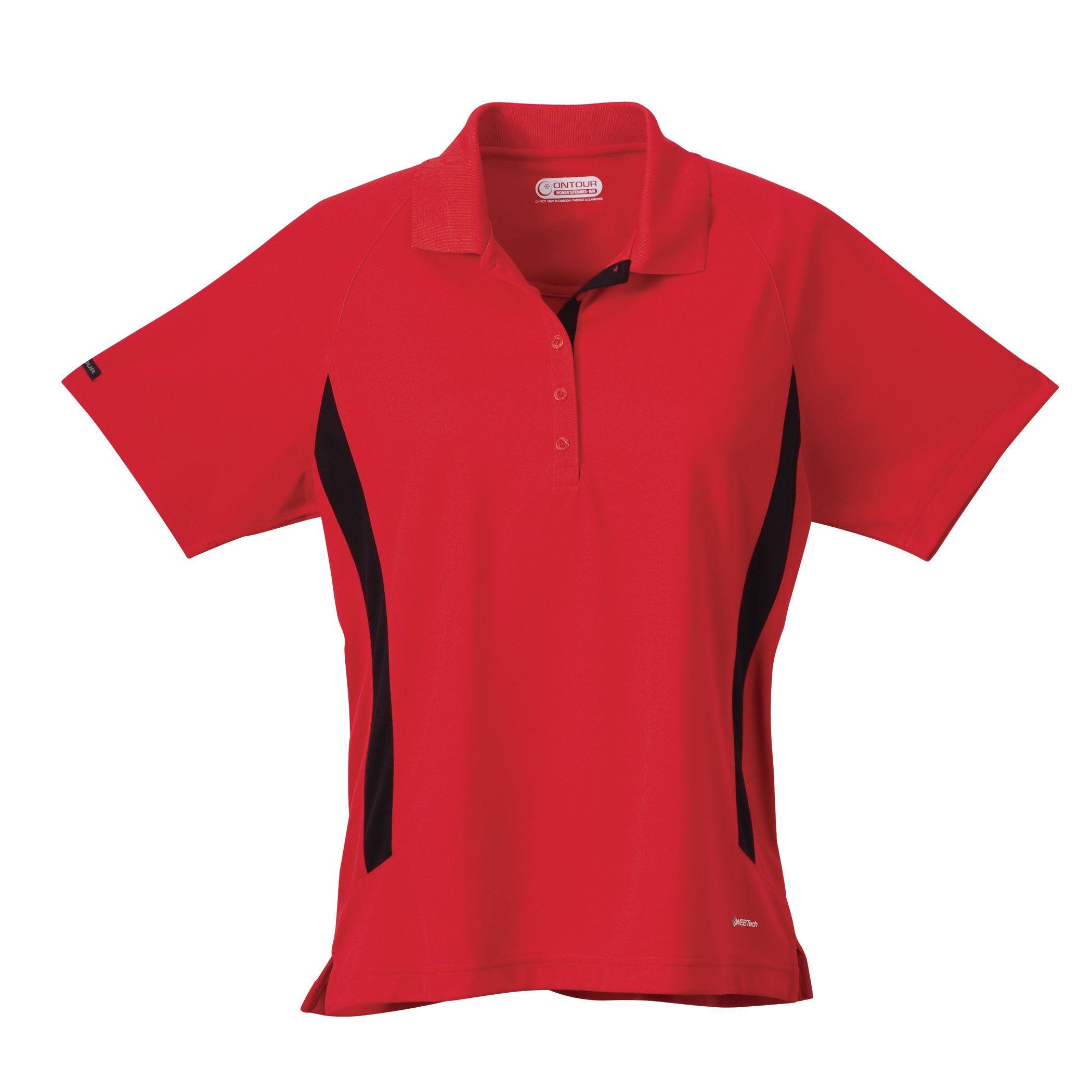 Ladies Red/Black Polo