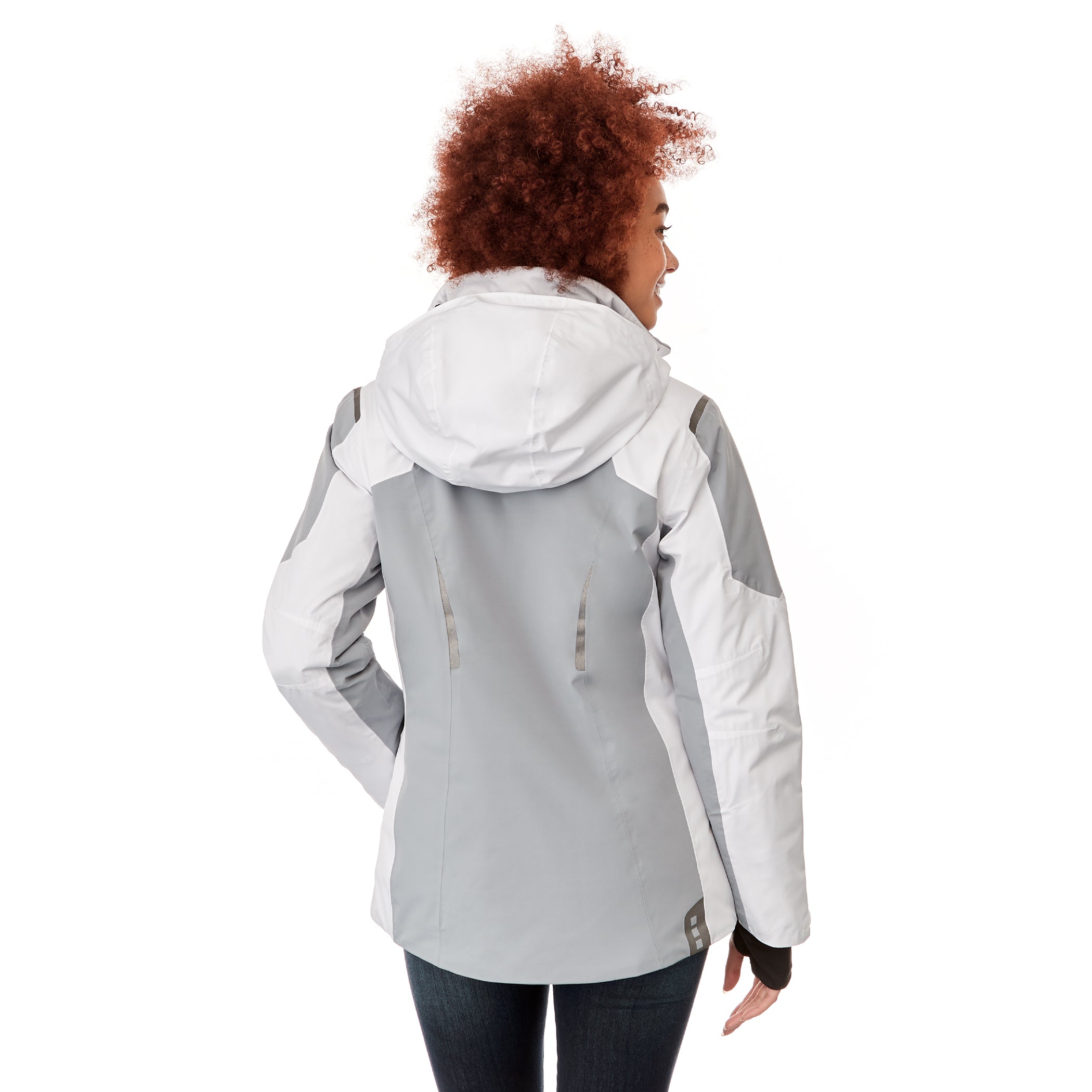 Ladies White/Grey Jacket Back View