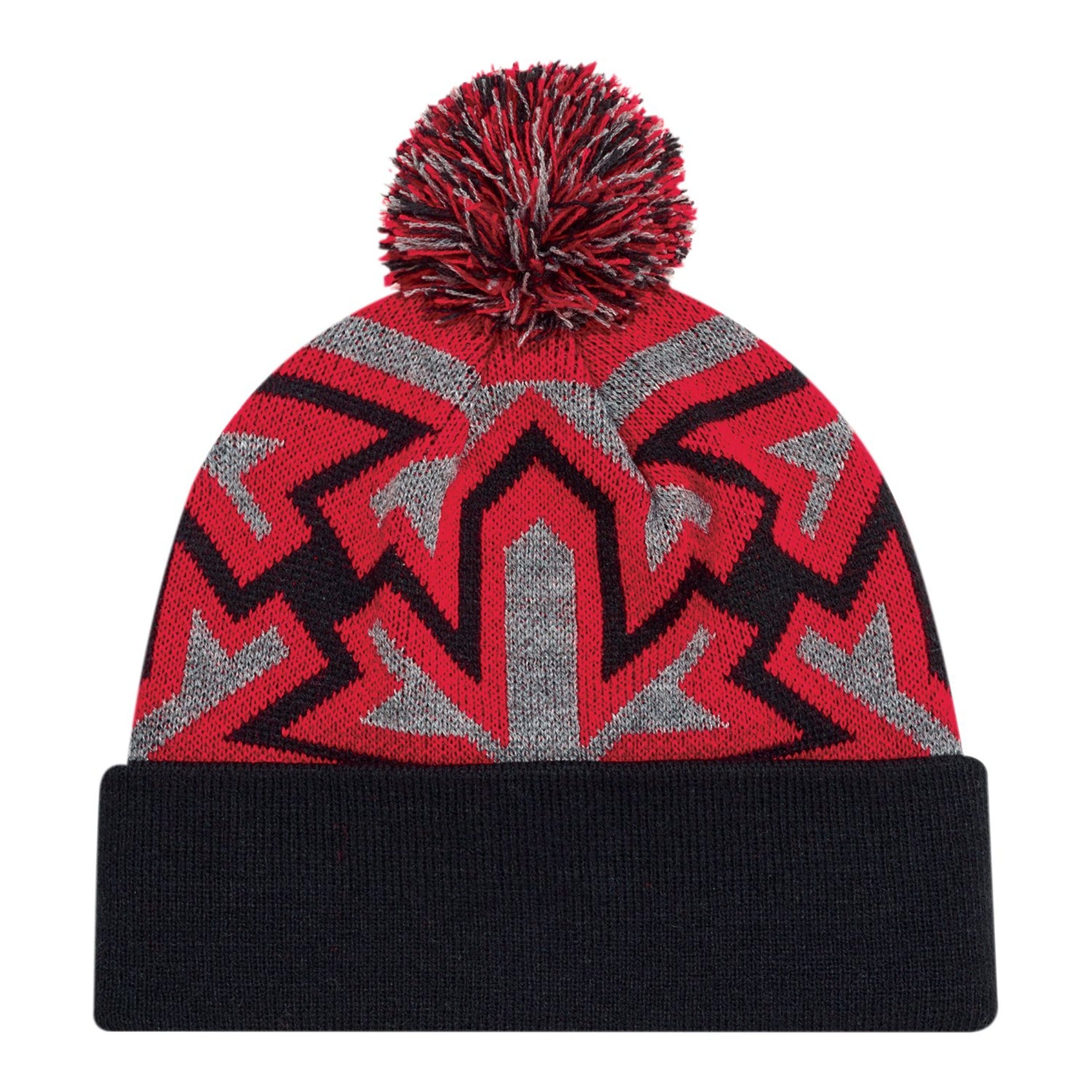 red black cuffed toque