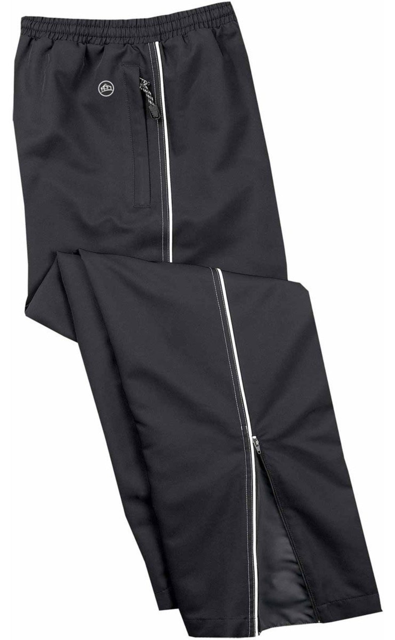 Black polyester track pants sales